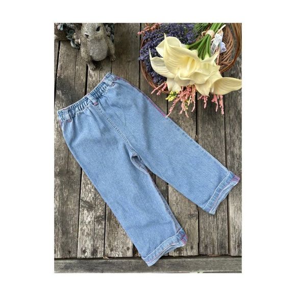 Disney Baby Winnie The Poo Denim Jeans "Best Friends" Pigleg Straight Leg Cuffed - Picture 8 of 8